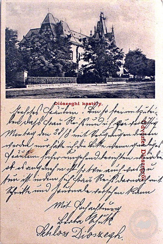 A diószegi kastély egy 1898-as képeslapon.